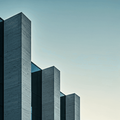 Modern architectural detail showing sharp limestone edges against a clear sky