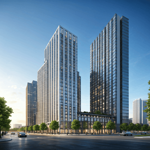 High-end urban development with strategic architectural massing